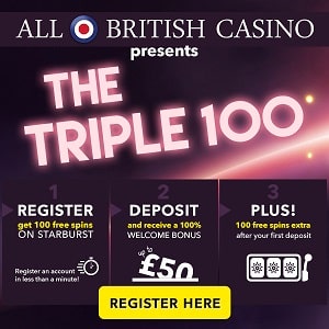 100 free spins for UK