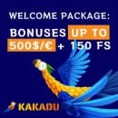 750 Free Spins + €1000 in prizes from casino Kakadu